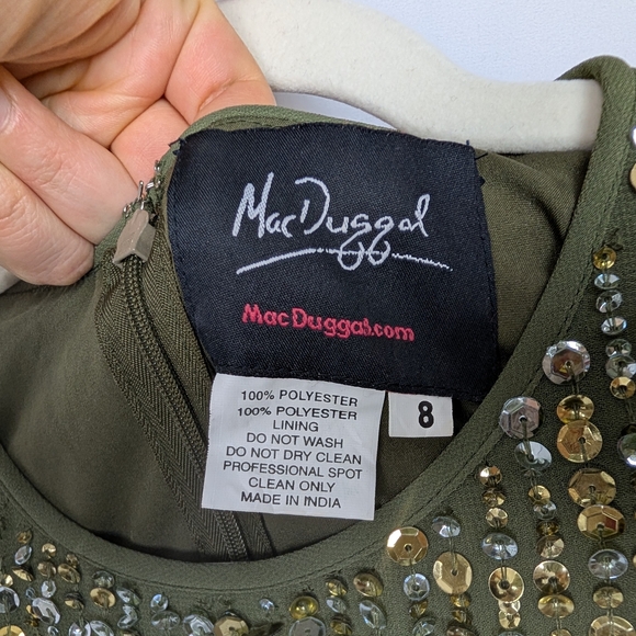 Mac Duggal Sequin High Neck Column Gown - Picture 11 of 16